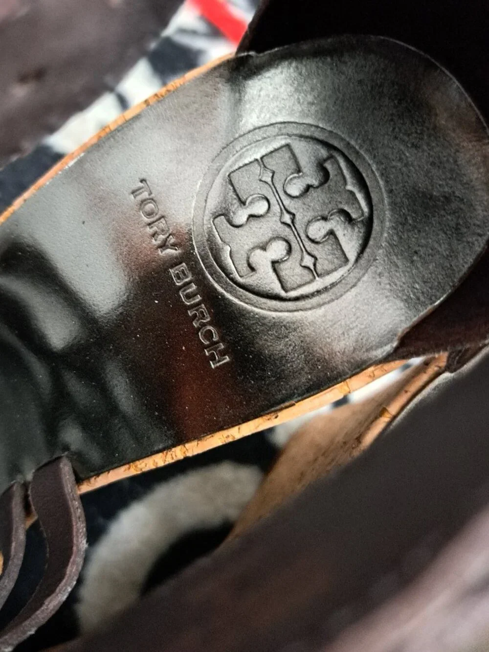 Tory Burch Women Size 6M Shoes Wedges high heel Cork leather buckle Sandals